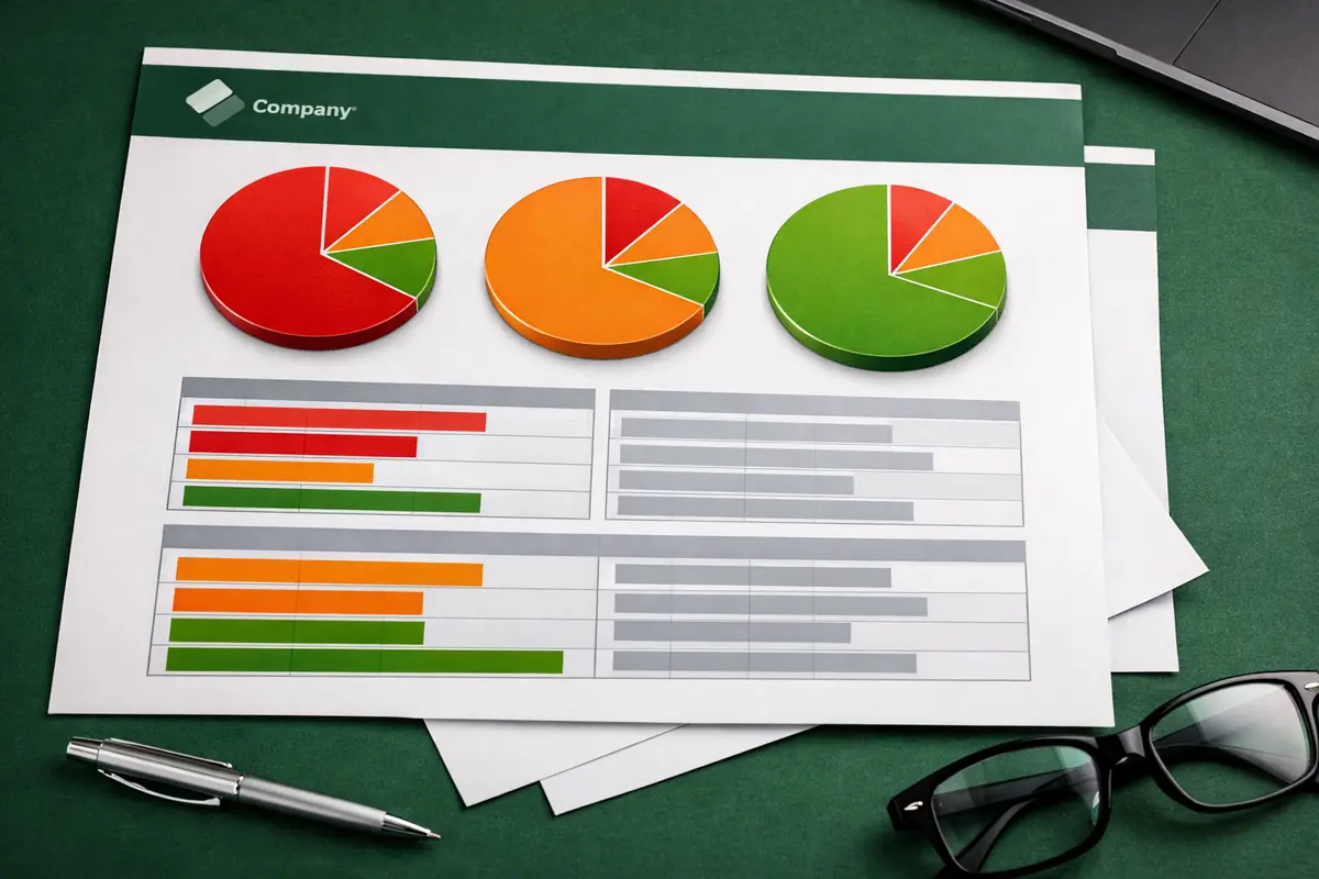 Aperçu d'un rapport d'audit de sécurité informatique pour PME, avec des graphiques et des indicateurs clés sur les vulnérabilités détectées et les recommandations.