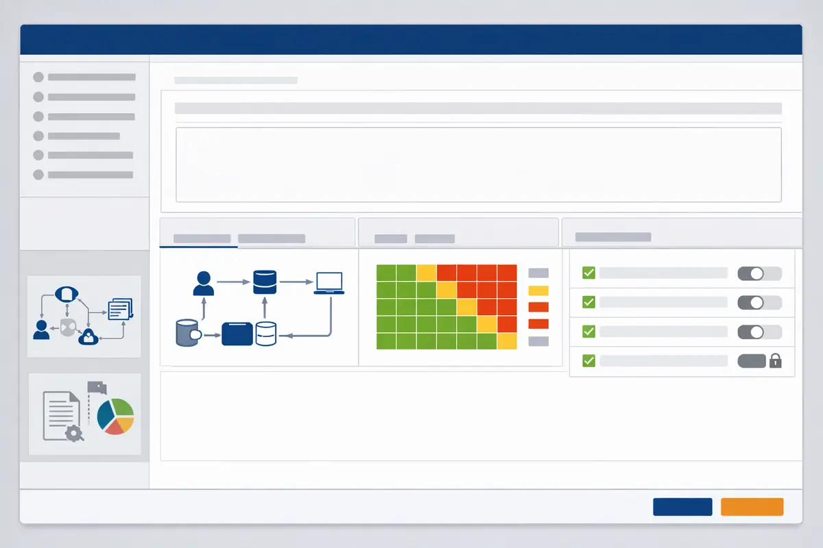 Capture d'écran de l'outil PIA de la CNIL montrant l'interface utilisateur et les principales fonctionnalités pour la réalisation d'une AIPD.