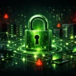 Gestion des Ransomwares — Illustration d'un cadenas numérique protégeant un réseau d'entreprise, symbolisant la gestion proactive des ransomwares.