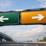 Panneau de signalisation indiquant les mesures de sécurité informatique obligatoires et recommandées, dans une ambiance de haute technologie.